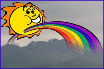 over the rainbow toystore - view of mountains