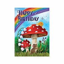 MUSHROOMS GLTR BIRTHDAY CARD