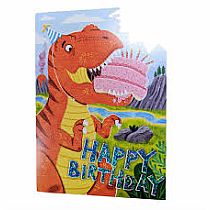 DINO WITH CAKE BIRTHDAY CARD