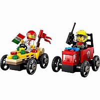 LEGO PIZZA VS. FIRE TRUCK RACE