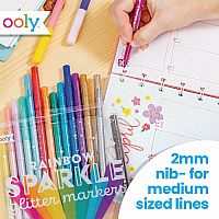 RAINBOW SPARKLE GLITTER MARKERS