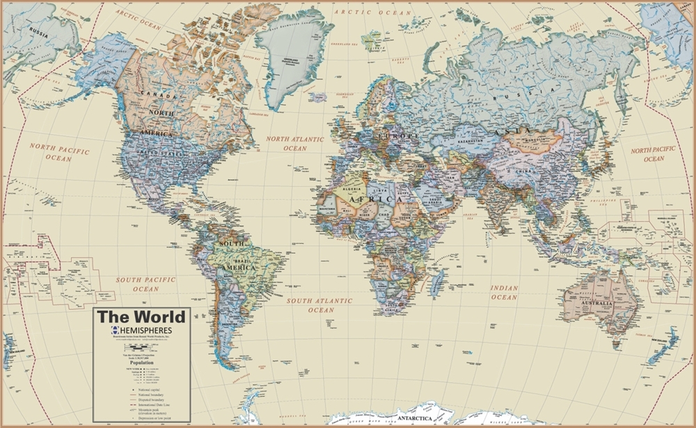 World Wall Map Boardroom Series - Over the Rainbow