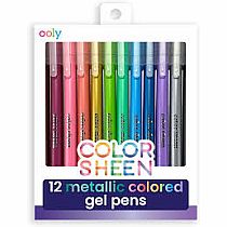 COLOR SHEEN METLIC GEL PENS 12